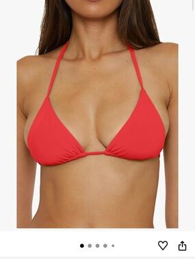 Becca Classic Coral Triangle Bikini Top & Tie Side Bottom Women Swim Small